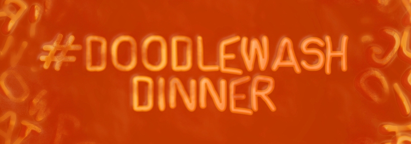 #DoodlewashDinner title card by Jacob at Jaywalks Alphabet Soup